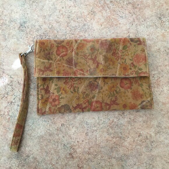 david jeffery floral wristlet bag - Picture 2 of 10
